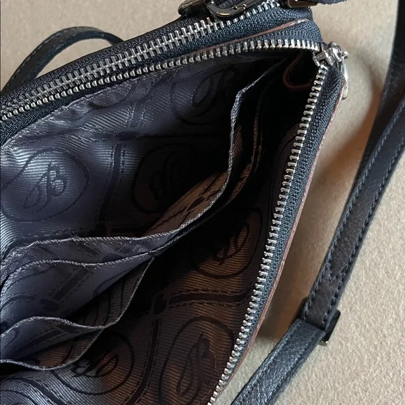 BRIGHTON FERRARA DUET ZIP CROSSBODY POUCH BROWN/BLACK